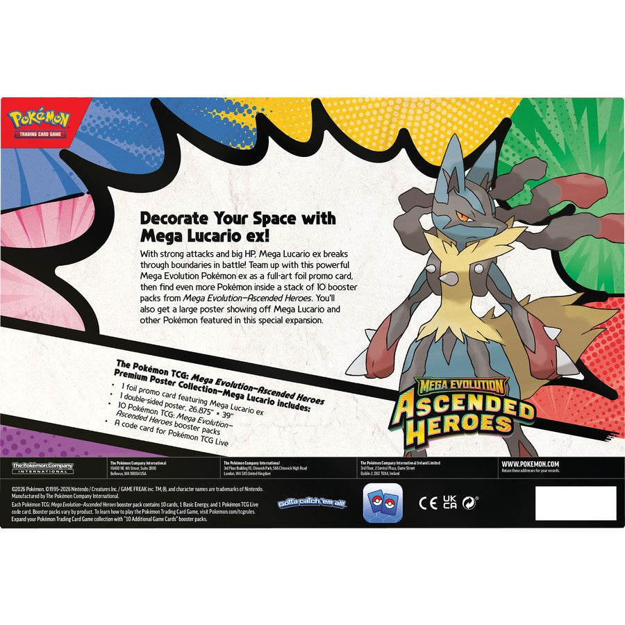Pokémon TCG: Mega Evolution - Ascended Heroes Premium Poster Collection (Mega Lucario)