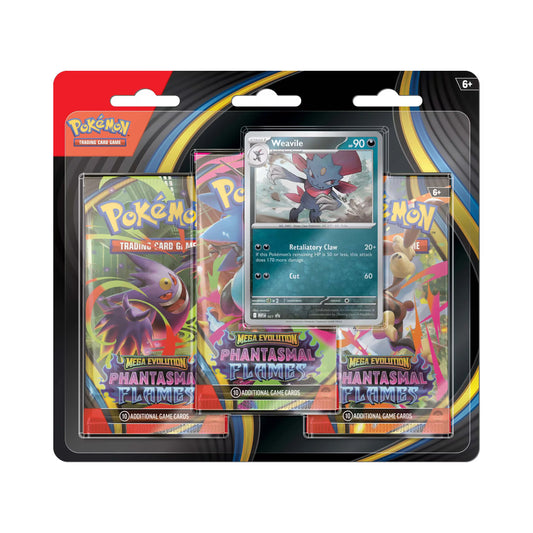 Pokémon TCG: Mega Evolution - Phantasmal Flames Three-Booster Blister - Assorted